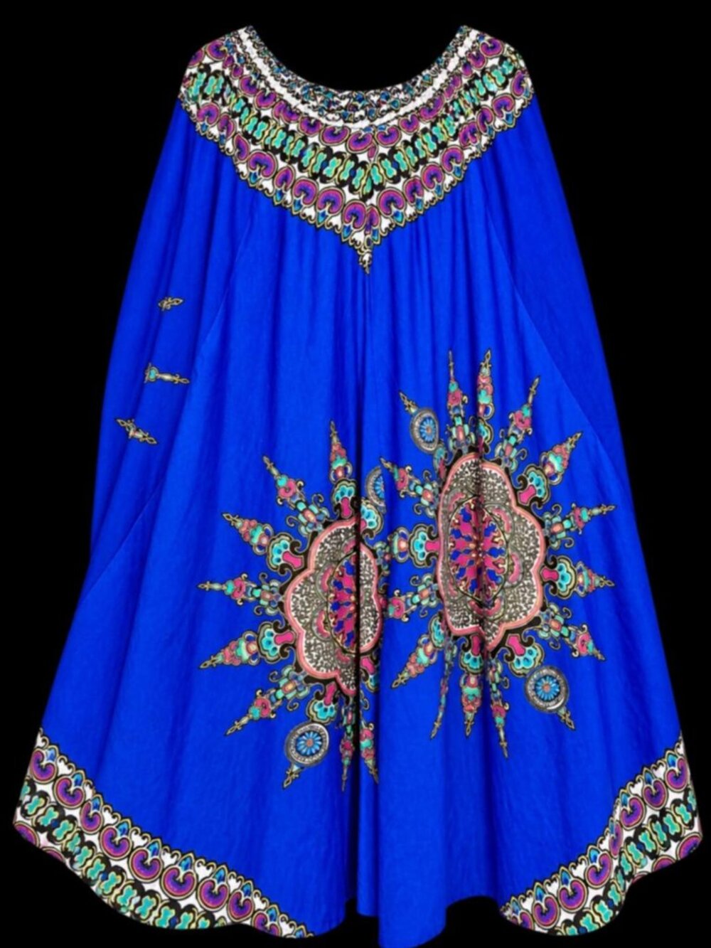 Biographie 3X Blue Boho Print Maxi Skirt